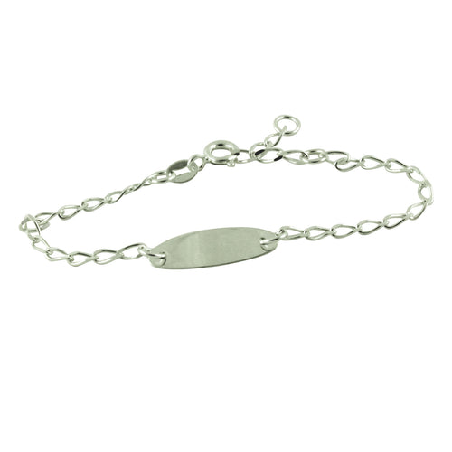Sterling Silver Plain ID Bracelet 6 inch