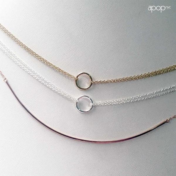 "Darling" Sterling Silver Collar Bar Pendant Necklace