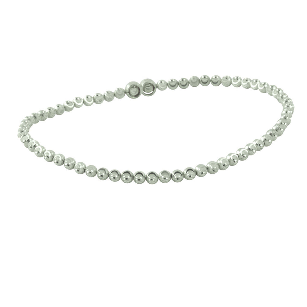 "Cosmos" Sterling Moon Bead Stretch Bracelet