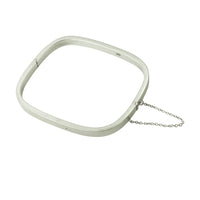 Sterling Silver Square Bangle Bracelet with Chain accent