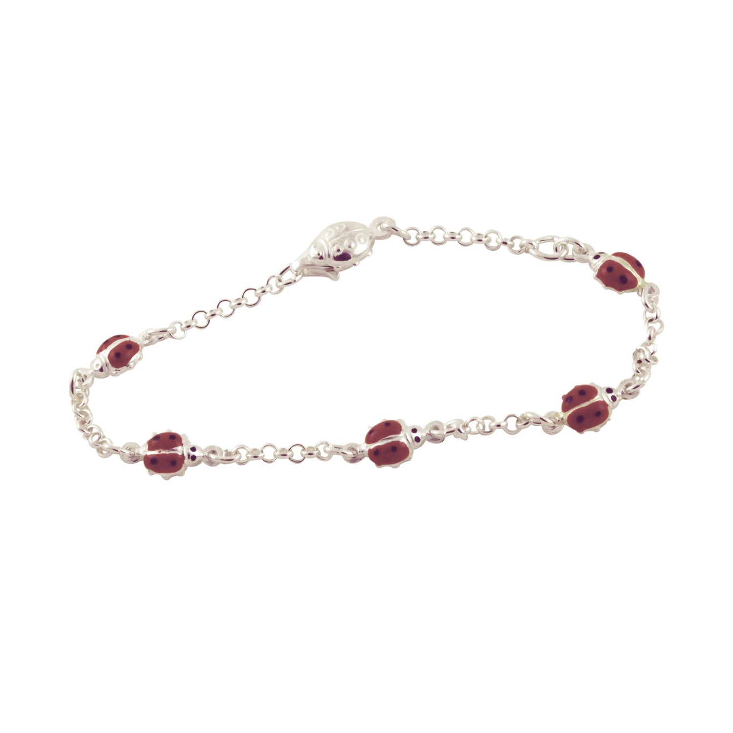 Sterling Silver "Lucky Beetle" Ladybug Bracelet