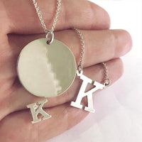 Sterling Silver Mini Block Letter Initial NamePlate Necklace