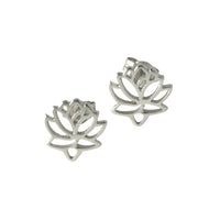 Sterling Silver Lotus Stud Earrings Flower