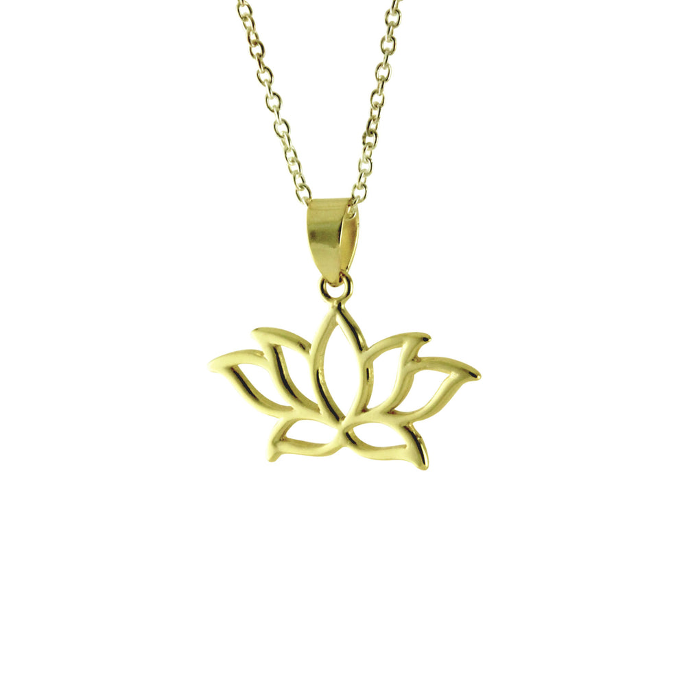 Silver Lotus Pendant Necklace