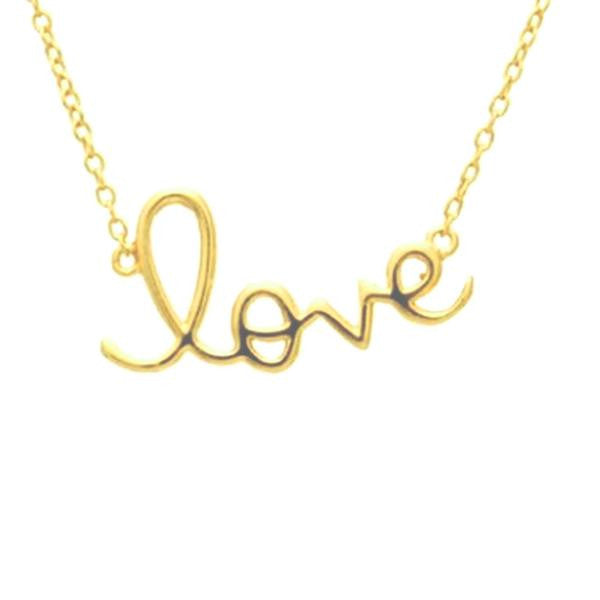 Sterling Cursive "Love" Necklace