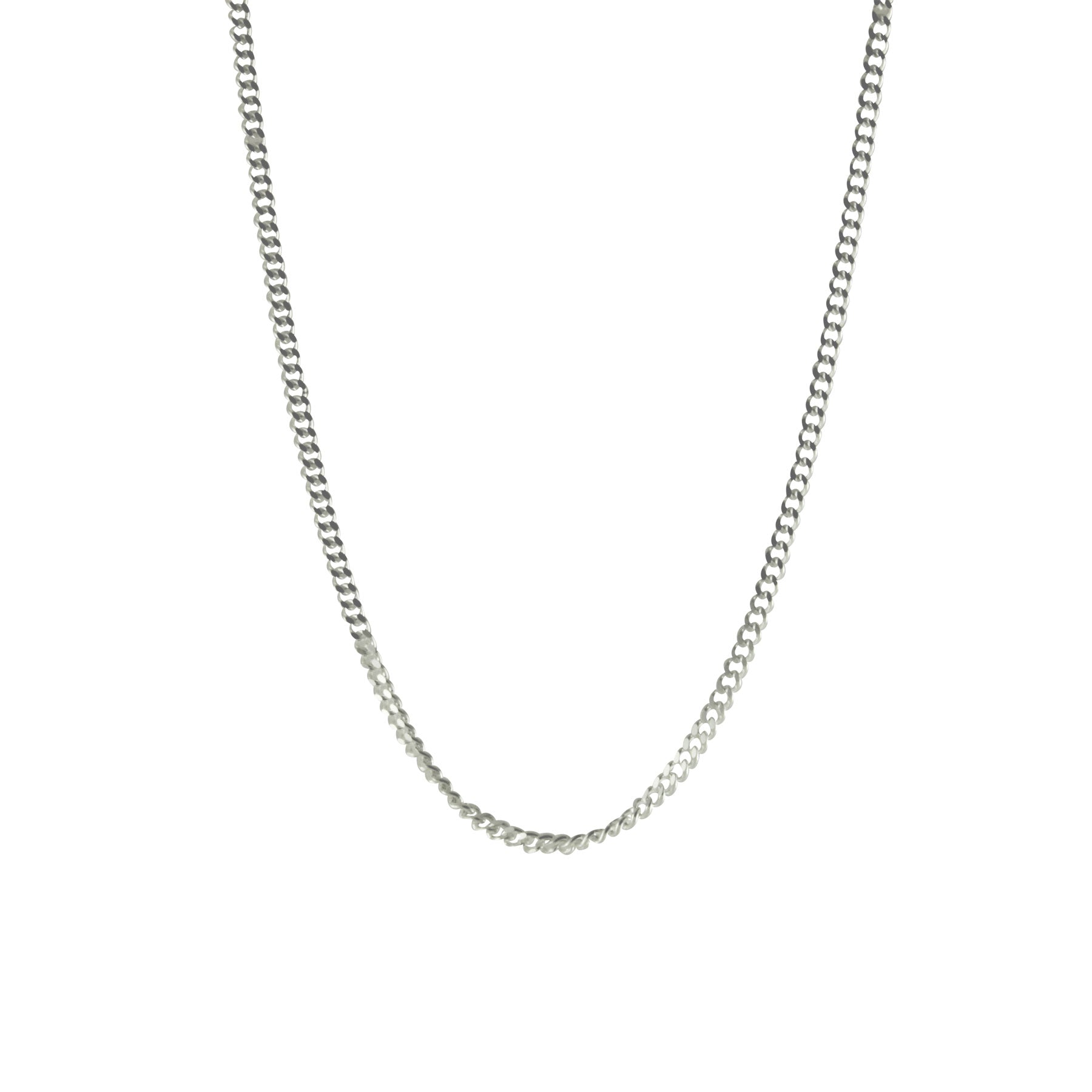 Sterling Silver Miami Style Link Curb Chain Adjustable Necklace