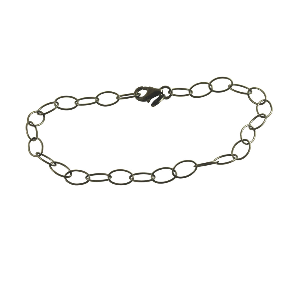"Daisy" Blackened Silver Round Link Bracelet