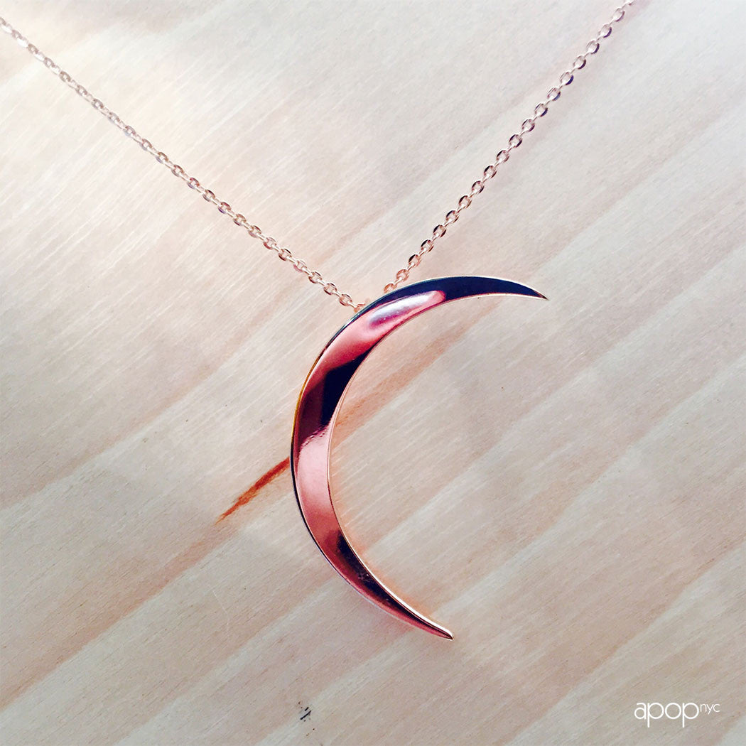 Sterling Silver "Moody Lunette" Moon Necklace