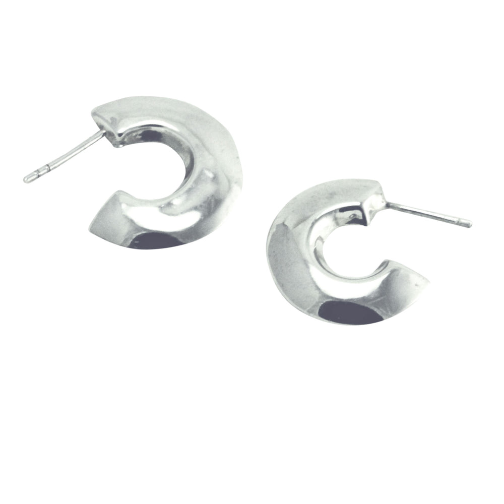 Sterling Half Moon Hoop Earrings