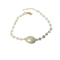 "Moody White" Moonstone Bracelet