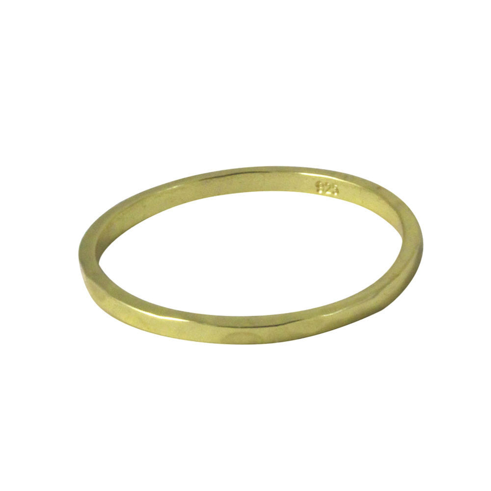 Hammered Gold-Dipped Thin Band Ring
