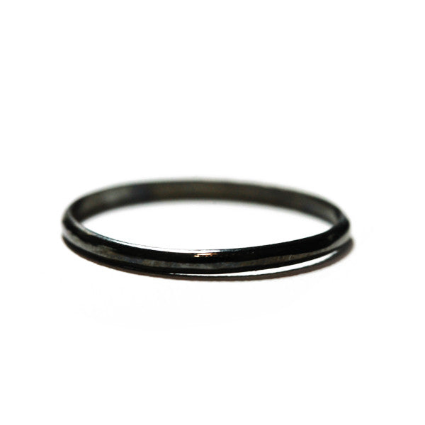 Blackened Silver Plated Thin Band Ring