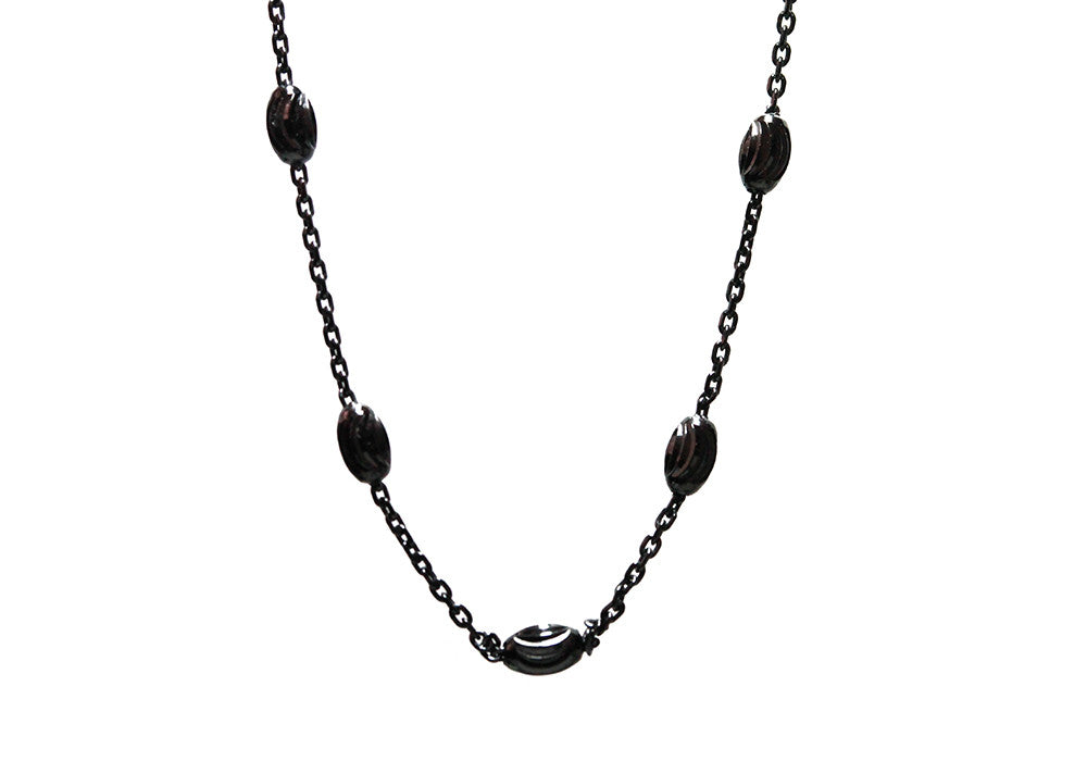 "Luna" Two-Tone Sterling & Rosy Chain Necklace 30 inch