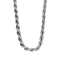 Two-Tone Sterling & Black Rope Chain Necklace
