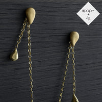 Daphne P. Matte Gold Vermeil Teardrop Chain Earrings