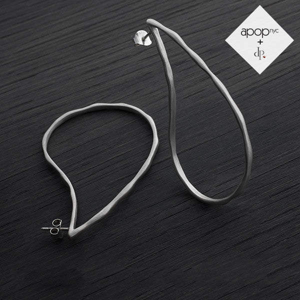 Matte Sterling Silver Hoop Earrings