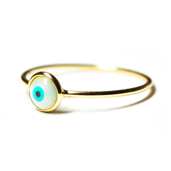 "Peeper" Sterling Silver Mini Blue Eye Ring