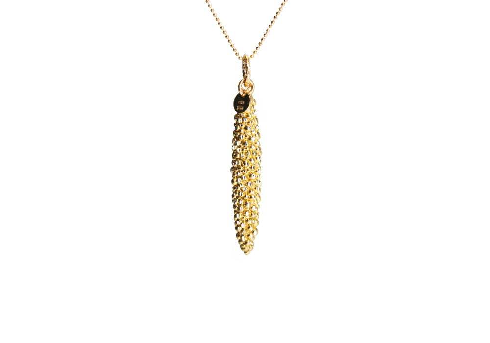 "Galaxy Cluster" Yellow Gold-Dipped Pendant Necklace 32 inch