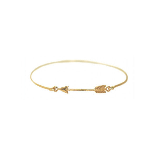 Gold-Dipped Chevron Arrow Bangle Bracelet Slim