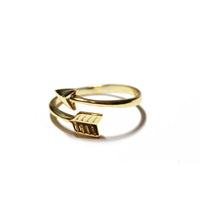 Gold-Dipped Arrow Wrap Ring