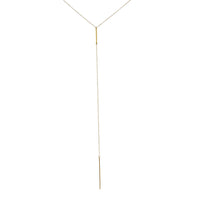 Gold-Dipped Bar Lariat Y Necklace 18 inch