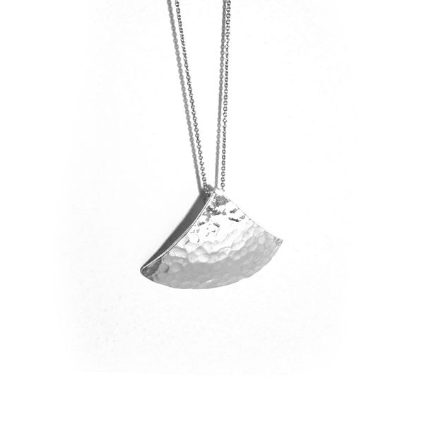 Sterling Silver Hammered Triangle Pendant Necklace