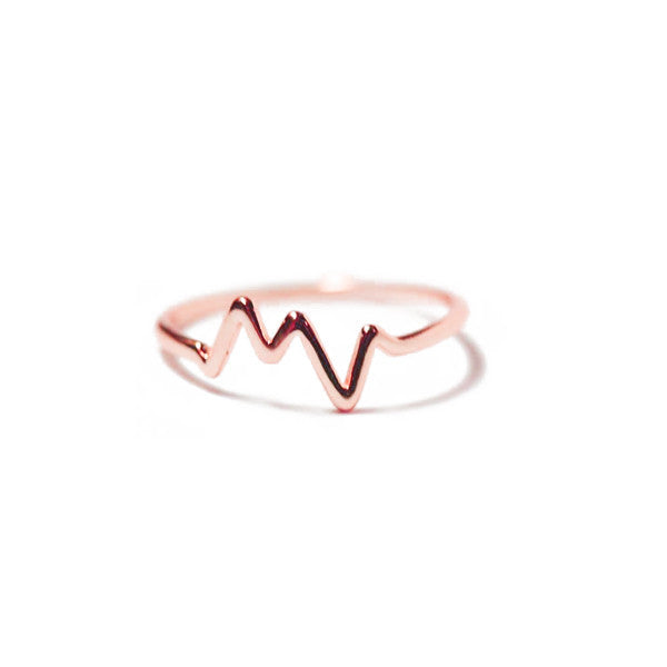 Rose gold heartbeat on sale ring