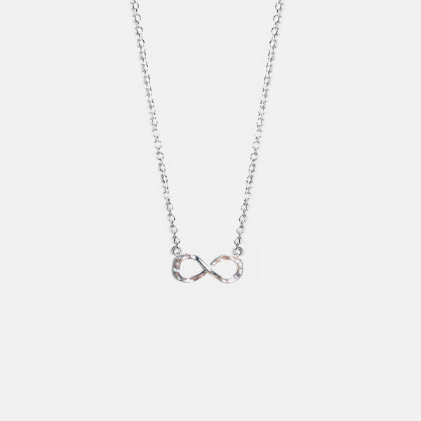 Hammered Sterling Silver Infinity Necklace