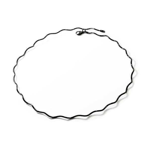 "Ziggy" Sterling Silver Glitter Choker Collar Necklace