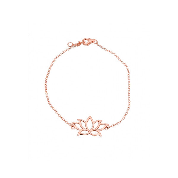 Rosy Lotus Bracelet 7 inch
