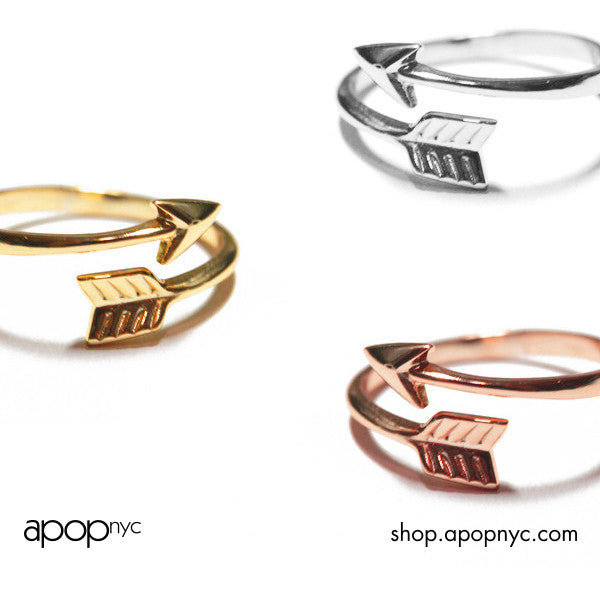 Sterling Silver Chevron Arrow Ring Wrap Around