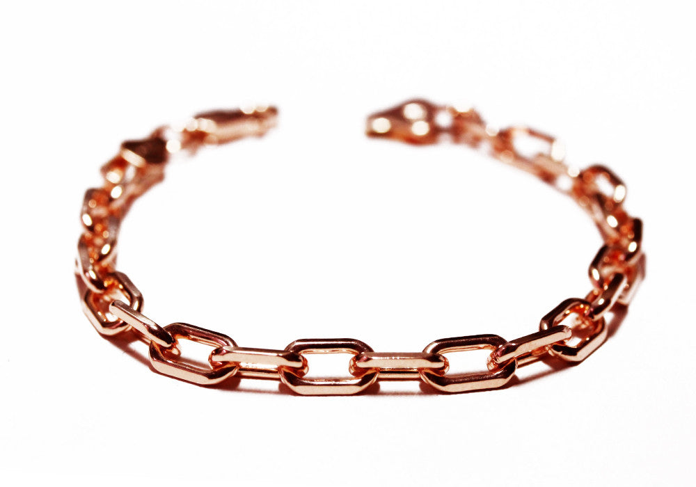 Rose Gold Plated Rectangle Link Bracelet