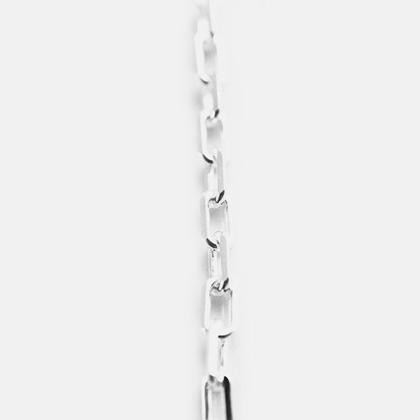 Sterling Silver Square Link Long Chain Necklace