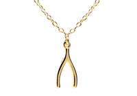Mini Gold-Dipped Wishbone Necklace 17 inch
