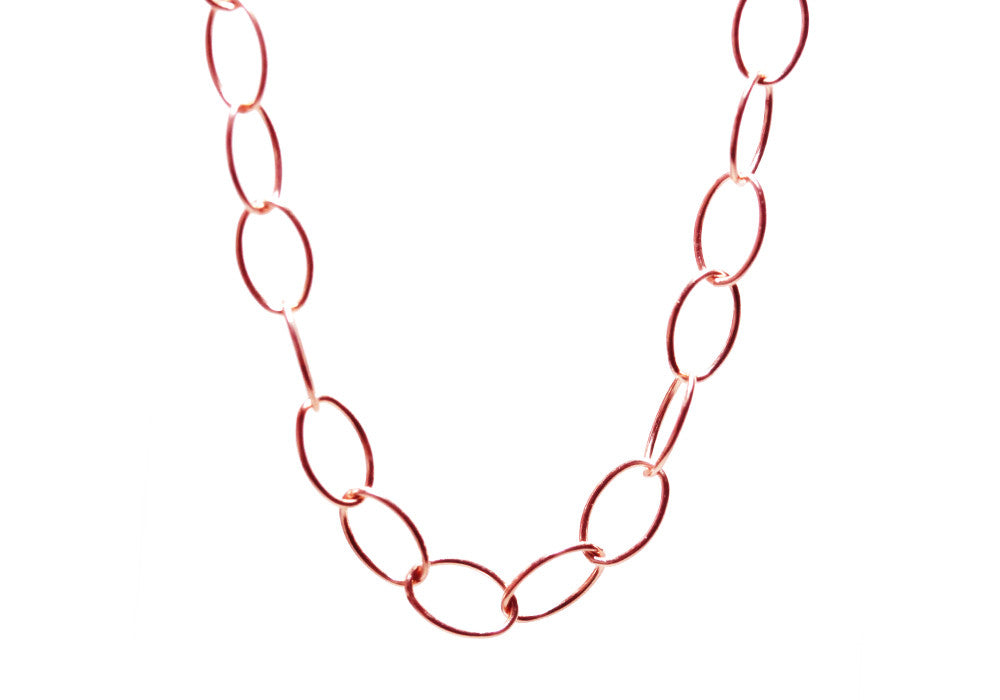 "Daisy" Rosy Oval Link Necklace