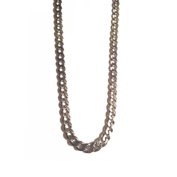 Darkened Silver Curb Chain Necklace