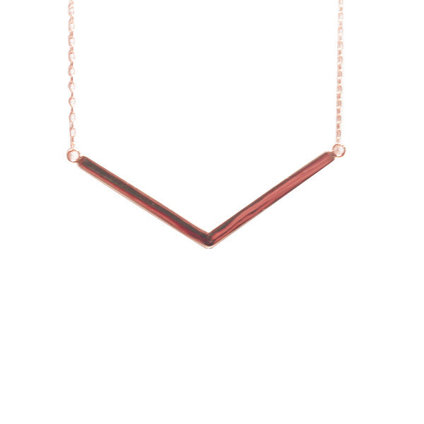 "Vendetta" Sterling Silver V Bar Pendant Necklace