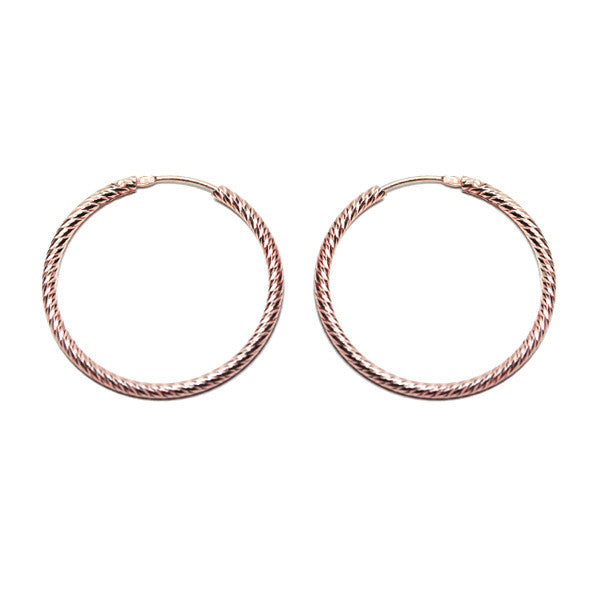Rosy Rope Hoop Earrings 1 inch