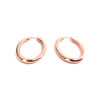 "Rosy Arches" Oval Hoop Earrings