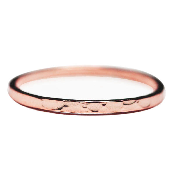 Hammered Rosy Thin Band Ring
