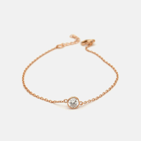 rose gold solitaire bracelet