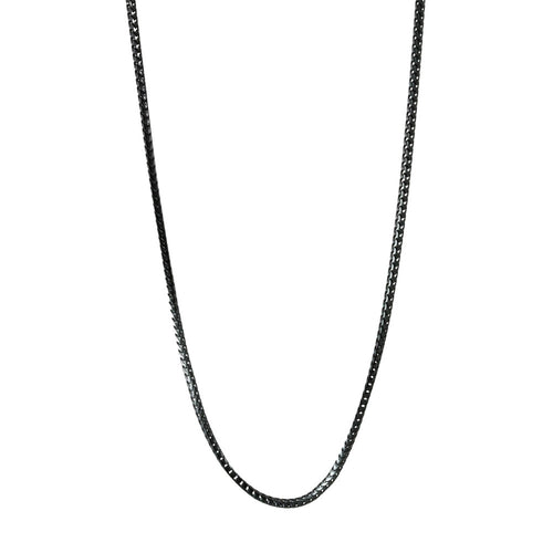 Black Franco Chain Layering Necklace Unisex