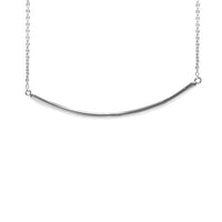 Simple Sterling Horizontal Bar Pendant Necklace