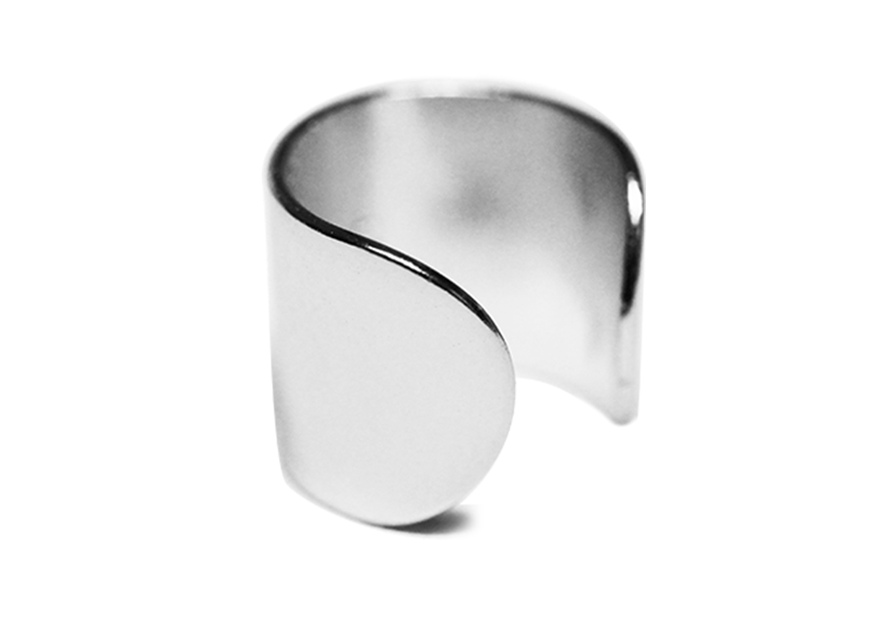 Sterling Silver Ear Cuff Earring Wide Band Style