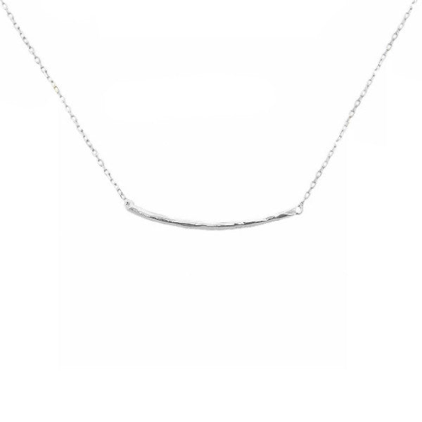 Sterling Silver Hammered Bar Necklace