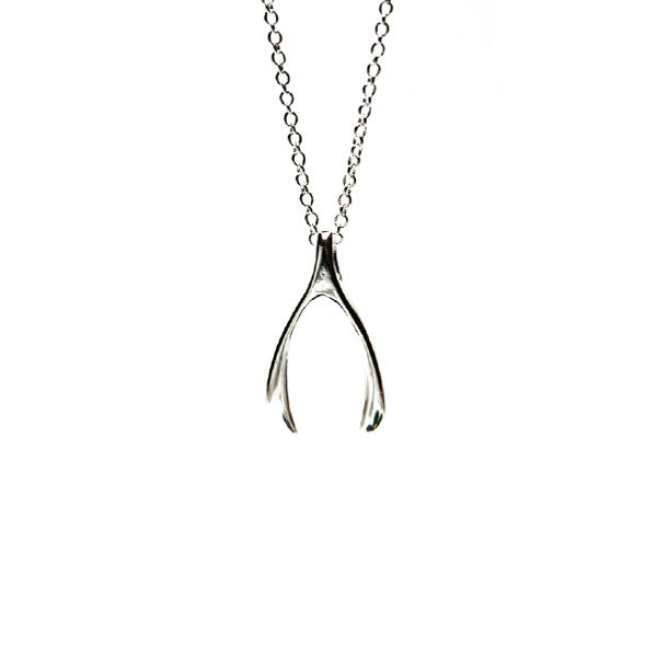 Sterling Silver Wishbone Pendant Necklace 16 - 24 inch