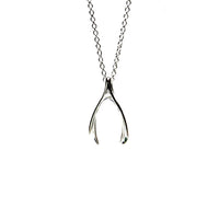 Sterling Silver Wishbone Pendant Necklace 16 - 24 inch