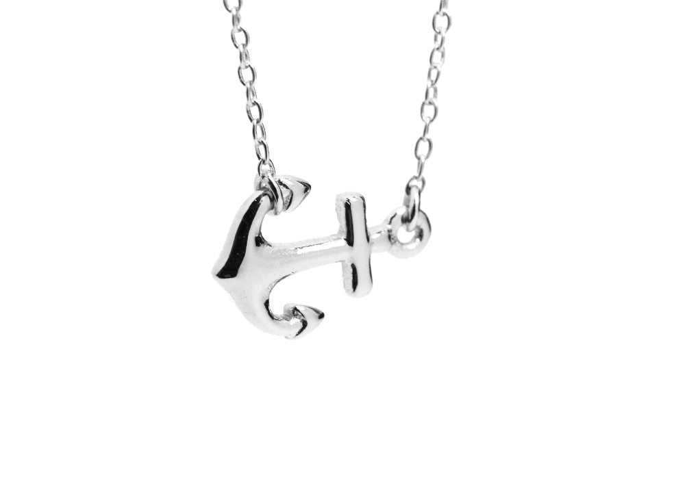 Sterling Silver Sailing Anchor Pendant Necklace