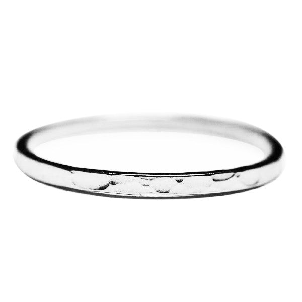 Hammered Sterling Silver Thin Band Ring