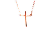 "Savior" Mini Cross Pendant Necklace 16 inch
